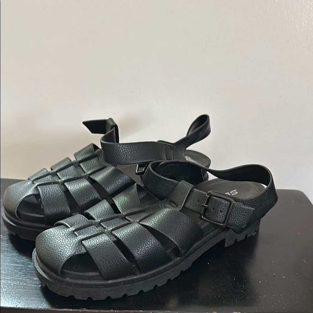 Kids Black Sandals